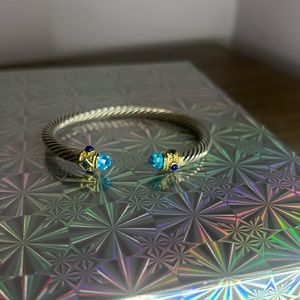 Renaissance® Classic Cable Bracelet
Sterling Silver 18K Yellow Blue Topaz, 4mm